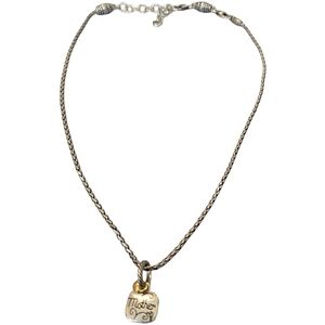 Brighton Retired "Heart of Gold" Mother Scroll Pendant Necklace – EUC